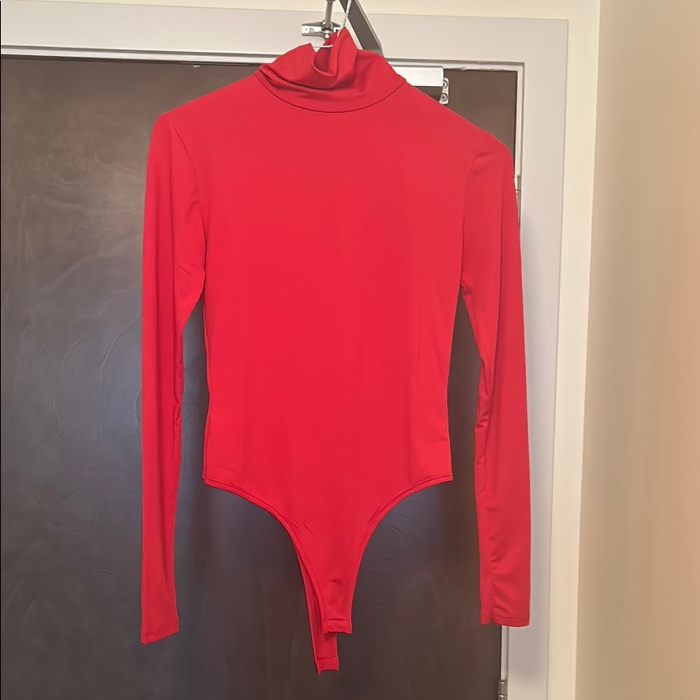 Red Long Sleeve turtleneck women’s bodysuit
